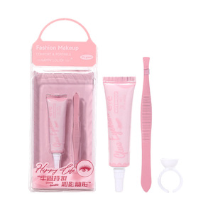 Kit d'outils pour faux cils LMLTOP rose, colle 7g avec pinces, ensemble d'application réutilisable pour extensions DIY - Product Image 4
