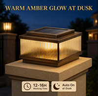 Lampe solaire à poteau tout en cuivre, lampe d'extérieur pour cour, simple, étanche, pour clôture de villa, lampe à pilier LED, lampe de poteau de portail de jardin