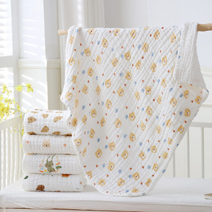 Qidou Baby Gauze <b>Blanket</b> 12-Layer Cotton 110x105cm Thickened Bath Towel For Infant Care - Product Image 3