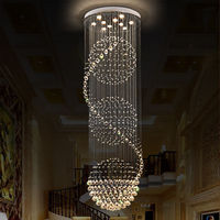 Lustre en cristal de luxe nordique personnalisé, grand luminaire suspendu doré pour villa, hôtel, salon et éclairage d'escalier
