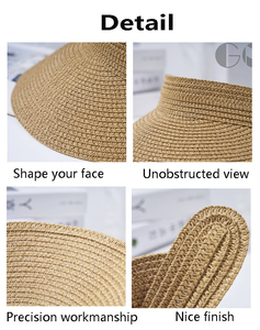 OEM femmes <span class=keywords><strong>pare</strong></span>-<span class=keywords><strong>soleil</strong></span> chapeau vide haut paille chapeaux de <span class=keywords><strong>soleil</strong></span> été <span class=keywords><strong>soleil</strong></span> protection UV pliable queue de cheval chapeaux de plage pour femmes visières de voyage - Product Image 3