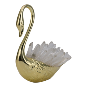 Cigno decorativo in metallo con pietre di cristallo per decorare la casa, l'ufficio, il tavolo, il soggiorno e il bagno - Product Image 2
