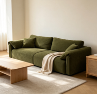 Modernes Stoffsofa Einzel- oder Zweisitzer für Apartment-Wohnzimmer Couch Bequemer Olivgrüner Stoff