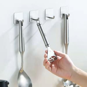 Gancio Piccolo Autoadesivo in Acciaio Inox a Forma di Naso di Elefante per Cucina, Montaggio a Parete, per Porte e Retro Pareti - Product Image 1