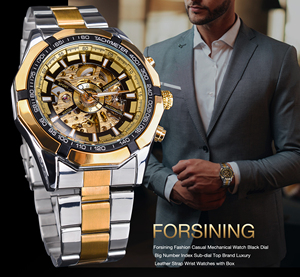 <span class=keywords><strong>Orologio</strong></span> Automatico Scheletrato <span class=keywords><strong>da</strong></span> Uomo Forsining, Orologi Meccanici Scheletrati Dorati, Grandi Orologi <span class=keywords><strong>da</strong></span> <span class=keywords><strong>Polso</strong></span> <span class=keywords><strong>Vintage</strong></span> di Lusso in Acciaio Inossidabile per Uomo - Product Image 2