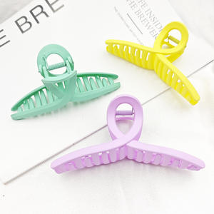 Qianjin оптовая продажа матовые пластиковые заколки для волос для женщин большие красочные прочные противоскользящие аксессуары для волос - Product Image 2