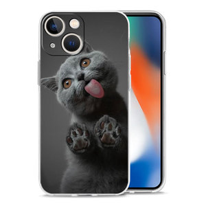 Cartone animato simpatico gatti sfondo <span class=keywords><strong>di</strong></span> lusso custodia per telefono trasparente per <span class=keywords><strong>iPhone</strong></span> 15 16 14 13 12 11 17 Pro Max XR SE 7 8 Plus Cover antiurto - Product Image 5
