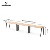 Design moderne Poste de travail pour 3 personnes Bureau d'ordinateur Bureau de direction Bureau de direction