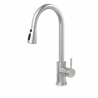 Robinet de cuisine extractible monocommande en acier inoxydable 201 de haute qualité - Robinet d'eau froide flexible en acier inoxydable 201 - En promotion