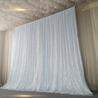 Rideaux de fond de scène de mariage modernes en tissu de mousseline à sequins pour cérémonie de mariage, fête, scène intérieure et extérieure