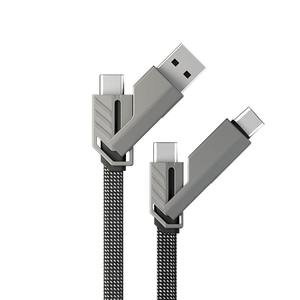 Câble de charge rapide USB <span class=keywords><strong>4</strong></span>-en-1 personnalisé en usine, en nylon tressé et zinc, haute qualité, PD 27W à 65W - Product Image 2