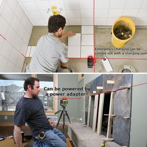 Nivel Láser <span class=keywords><strong>Huepar</strong></span> <span class=keywords><strong>3x360</strong></span> GF360R con Batería de Litio Recargable, Modo de Pulso Multiusos para Exteriores, Haz Rojo 3D, 12 Líneas - Product Image 4