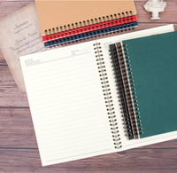 Échantillon gratuit de papeterie spirale personnalisée, couverture souple, impression de cahier spirale marron