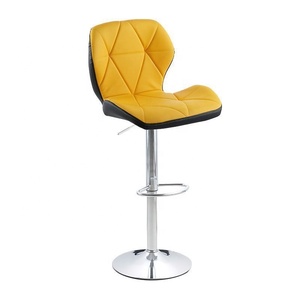 Tabouret de bar pivotant contemporain, réglable en hauteur, en cuir PU, avec dossier, pour cuisine et bar - Product Image 6