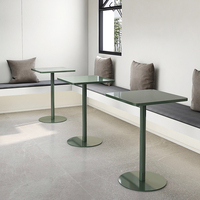 Table de bistrot carrée en fer pour extérieur, revêtement en poudre antirouille, table de salle à manger pour terrasse, café, restaurant, plusieurs couleurs