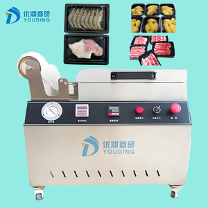 Máquina de Envasado al Vacío con Film Estirable Semiautomática Comercial para 4 Bandejas de Alimentos Preparados, Precio Competitivo - Product Image 1