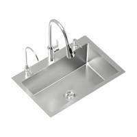 Keran Dapur Stainless Steel Modern Klasik Satu Gagang Satu Air Dingin dengan Pemasangan di Atas Meja Satu Lubang