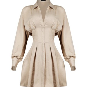 เดรสแฟชั่นมาใหม่ คอวีลึก แขนยาว ทรงคอร์เซ็ท มินิเดรสสั้น สำหรับสาวๆ สไตล์เซ็กซี่ - Product Image 3