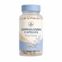 Capsules d'Ashwagandha à Marque Blanche, Supplément de Racine de Withania Somnifera, Formule Personnalisée, Fournisseur OEM en Gros