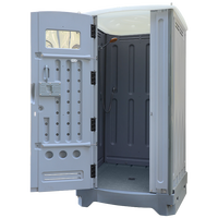 Toilettes portables d'extérieur avec douche et eau chaude/froide, en matériau HDPE durable pour les chantiers de construction