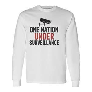 T-shirt à manches longues unisexe à col rond One Nation Under Surveillance pour adulte, promotionnel - Product Image 1