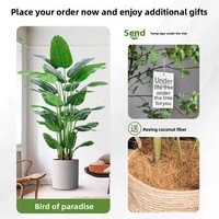 Plantes artificielles de haute qualité en pot de grande taille, oiseaux de paradis verts, utilisées pour la décoration intérieure