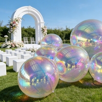 Ballons sphériques réfléchissants gonflables en PVC colorés, balles gonflables incassables décoratives pour anniversaire, mariage, fête