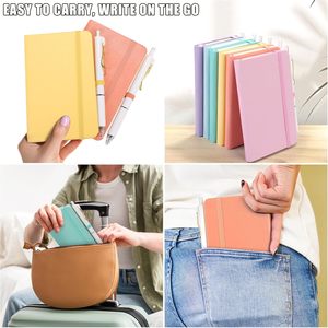 Logotipo personalizado A6 PU Mini <span class=keywords><strong>cuaderno</strong></span> <span class=keywords><strong>de</strong></span> bolsillo <span class=keywords><strong>de</strong></span> <span class=keywords><strong>tapa</strong></span> <span class=keywords><strong>dura</strong></span> con bolígrafos banda elástica diario portátil registro <span class=keywords><strong>de</strong></span> reuniones suministros <span class=keywords><strong>de</strong></span> negocios - Product Image 5