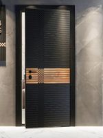 Porte de sécurité en aluminium et acier inoxydable, style moderne, coupe-vent, isolante thermiquement, ignifuge, pour entrée extérieure