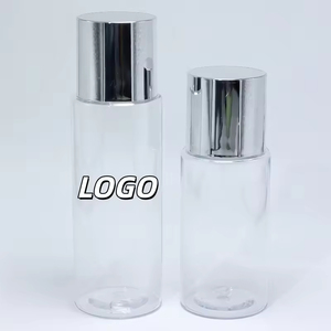 Eco-friendly Empty Skin Care 120ml/ 150ml/180ml Lotion <b>Bottles</b> with Sliver Cap Cosmetic PET Plastic Toner <b>Bottle</b> - Product Image 1