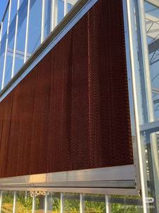 Landwirtschaftliches Gewächshaus-Luftkühlsystem: Wabenförmige braune Zellulose-Wasserpapier-Kühlwand - Product Image 1