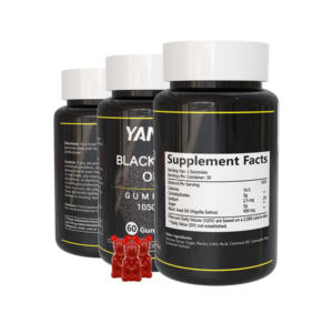 Gomitas de Semillas de Comino Negro Orgánicas de Grado Alimenticio, Veganas, en Envase de Vidrio, Extracto Herbal, Estimulan el Metabolismo, 60 Unidades, Botella OEM Personalizada - Product Image 2