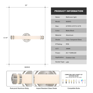 Minimalist Modern Cylindrical Anti-rust Silver Iron <strong>LED3000k</strong> Daylight IP20 Waterproof CRI80 50000 Hours Bathroom Sink Wall Lamp - Product Image 4
