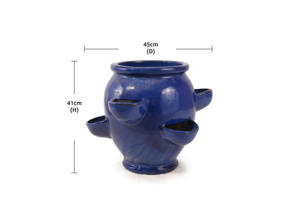 Pot de fleurs en céramique de jardin Cottage, fait à la main, respirant, écologique, léger, avec finition émaillée et trou de drainage - Product Image 4