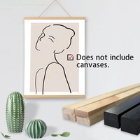 Bingkai lukisan magnetik kayu pinus untuk foto atau bingkai Poster kanvas gantungan seni untuk dekorasi ruangan Festival