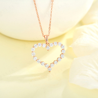 Pendentif en forme de cœur plaqué or rose de haute qualité YILUN, argent sterling 925, diamant CZ, pendentif romantique de luxe pour femmes