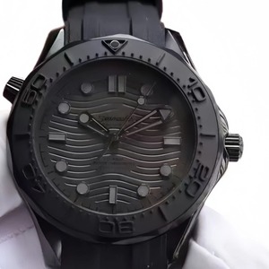 Montre de luxe vintage moderne à mouvement mécanique automatique pour homme, bracelet en caoutchouc noir, lunette en céramique, boîtier en acier inoxydable noir - Product Image 5