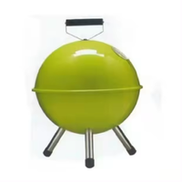Barbecue portable moderne en forme de boule avec couvercle, gril rond pliable en fer et acier intégré pour la maison et le camping