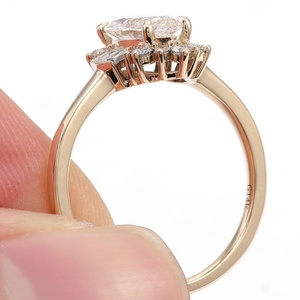Anillo de Compromiso de Oro Sólido de 14K con Diamante Cultivado en Laboratorio de Lujo Zuanyang, Certificado IGI, Corte Marquesa, Anillo de Bodas con Diamantes Cultivados en Laboratorio - Product Image 4