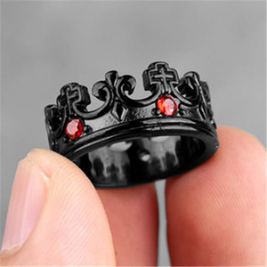 Anillo de acero inoxidable con diseño de corona para hombre, sortija de dedo Estilo Vintage, Punk Rock, antiguo, venta al por mayor - Product Image 6