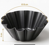 Moule à tartelettes en acier au carbone de 10 cm, antiadhésif, réutilisable, rond, pour pâtisserie, gâteau, four, compatible lave-vaisselle, logo OEM, vente en gros