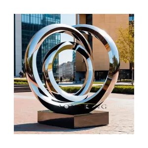 Abstract Stainless Steel Landscape Large Artistic Round Sculpture Factory Custom
