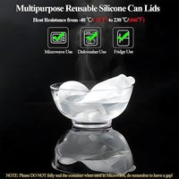 Couvre-boîtes extensibles en silicone pour aliments pour animaux de compagnie, canettes de soda/bière (réutilisables, sans BPA, lot de 10 pièces, 2,6" x 3,75", 4,3" x 2,4", pour bocaux Mason à large ouverture 1-3L)