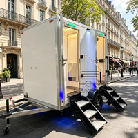 Remorque WC mobile de luxe VIP à 2 cabines, toilettes portables à prix abordable avec climatisation