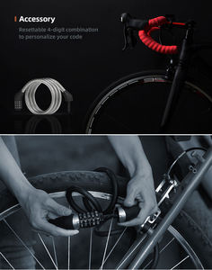 Bloqueo de combinación de <span class=keywords><strong>cable</strong></span> largo superventas para scooter, casco de bicicleta eléctrica de 4 dígitos, bloqueo de seguridad para bicicleta de motocicleta, scooter - Product Image 5