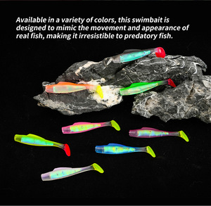 6 pz/borsa 80mm 4.8g Esche Artificiali Morbide UV Flash Shad TPR per Bass e Luccio, Swimbait con Coda a Paletta, <span class=keywords><strong>Jig</strong></span> Wobblers, Esche da Pesca - Product Image 5