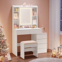 Table de toilette pour le maquillage, modulaire, moderne, blanche, avec miroir, coiffeuse pour la chambre à coucher, fabricant en Chine