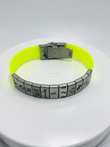 Elegante braccialetto in Silicone con piastra in acciaio inox motivazionale accessorio fascino <span class=keywords><strong>moda</strong></span> previene la perdita - Product Image 3