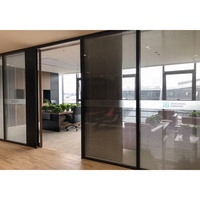 FlexSpace 2024 nouveau Double cloison en verre cloison de séparation de pièce écran de séparation en acier inoxydable cloison de bureau en verre