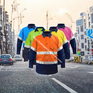 Camisa de Trabajo de Algodón de Alta Visibilidad, Manga Larga, Reflectante, Transpirable, para Minería - Product Image 3